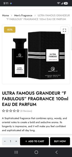 ULTRA FAMOUS GRANDEUR “F FABULOUS” FRAGRANCE 100ml EAU DE PARFUM