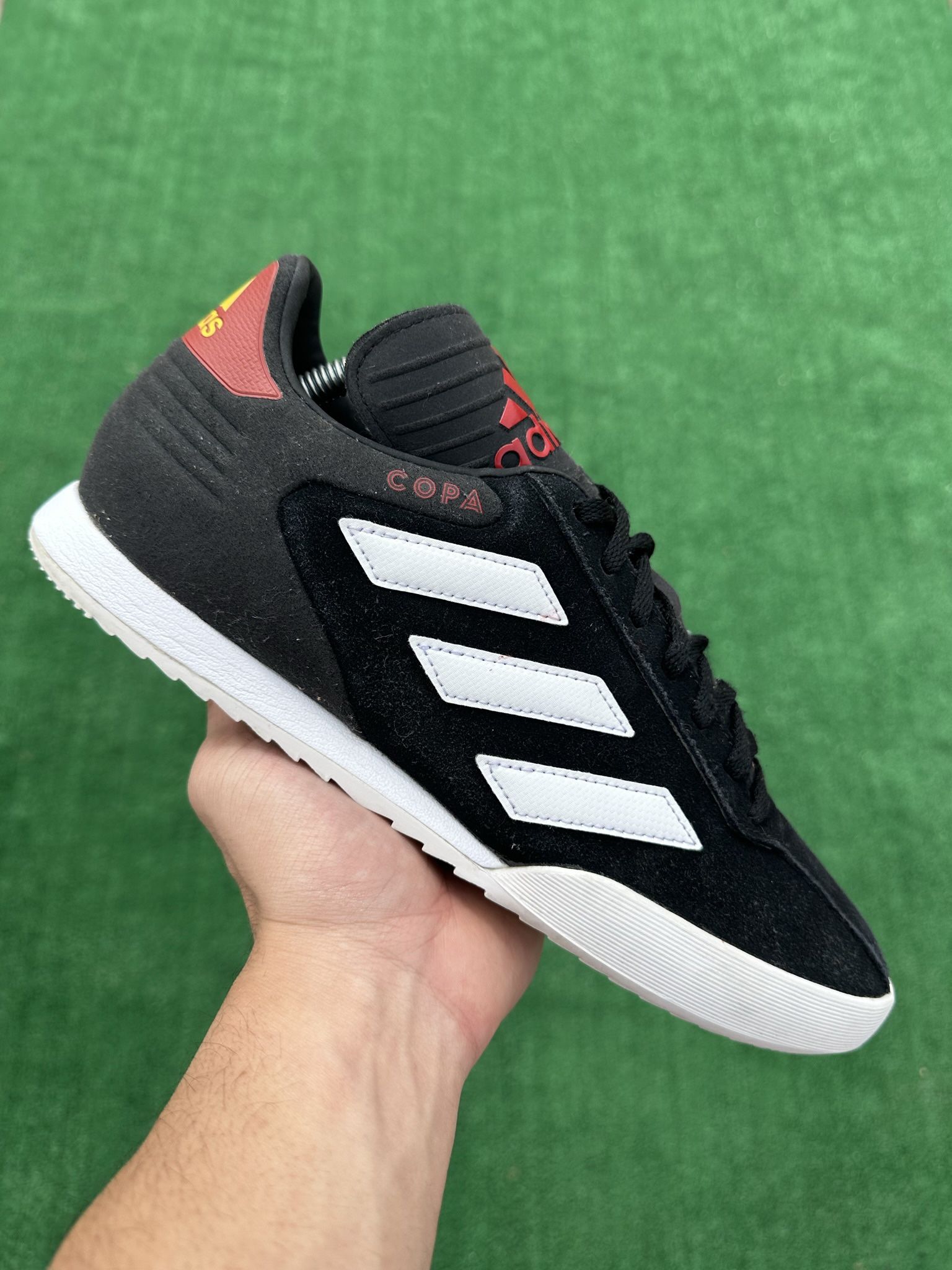 ADIDAS COPA SUPER “CORE BLACK / WHITE” INDOOR SOCCER SHOES (Size 9, Men’s)