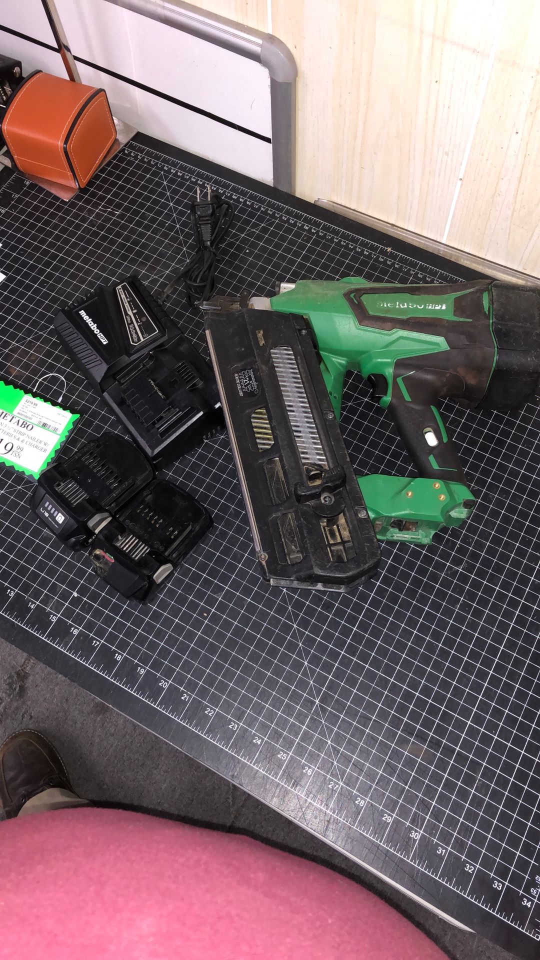 96091 Metabo NR1890RS 18v Lithium Ion 3-1/2” Strip Nailer W/ 2.0ah & 3.0ah Batteries & Charger 592163