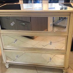 Glass Entry Table With Matching Mirror 