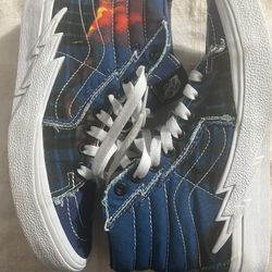 Vans Big Reveal Sk8-Hi Bolt Lace Up Canvas Blue Men 4.5 / Women 6 used in good condition