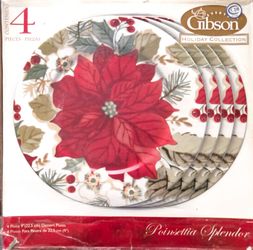NEW  GIBSON CHRISTMAS  4 PLATES