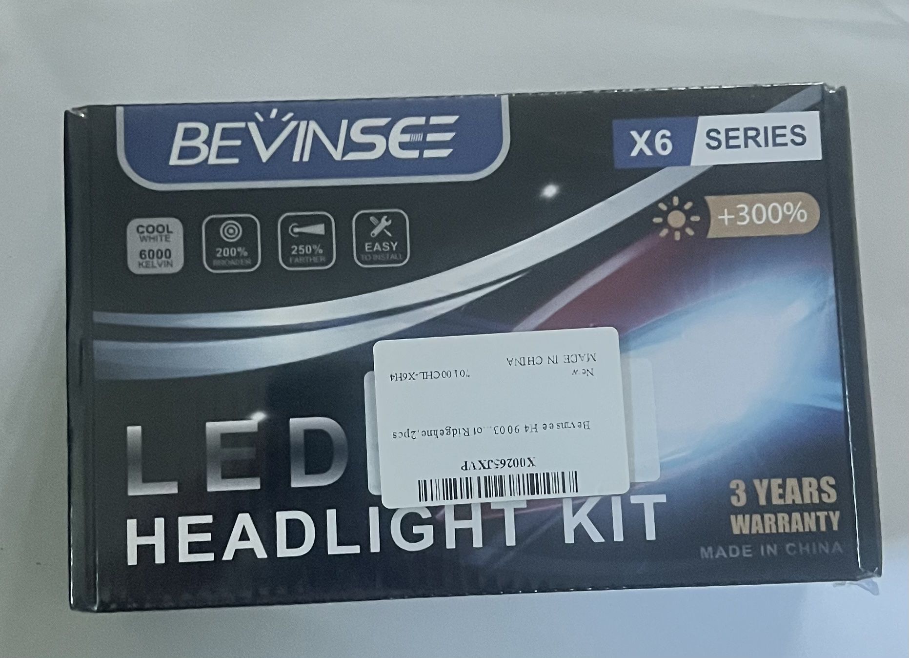 BEVINSEE 2x 9003 H4 LED Headlight Bulbs Conversion Kit Hi/lo Beam 6000K ICE BLUE
