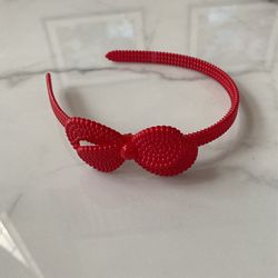 Red bow headband