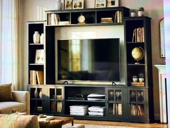 ✨ Large Entertainment Center / TV Wall Unit – Beautiful Storage!