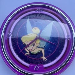 Vintage Disney Working Tinker Bell Neon Clock