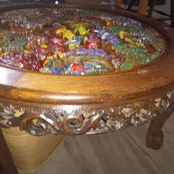 Hand carved Hand painted Orential Table 