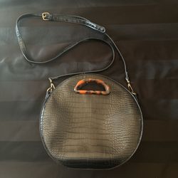 Vegan Leather purse  with tortoise Handles
