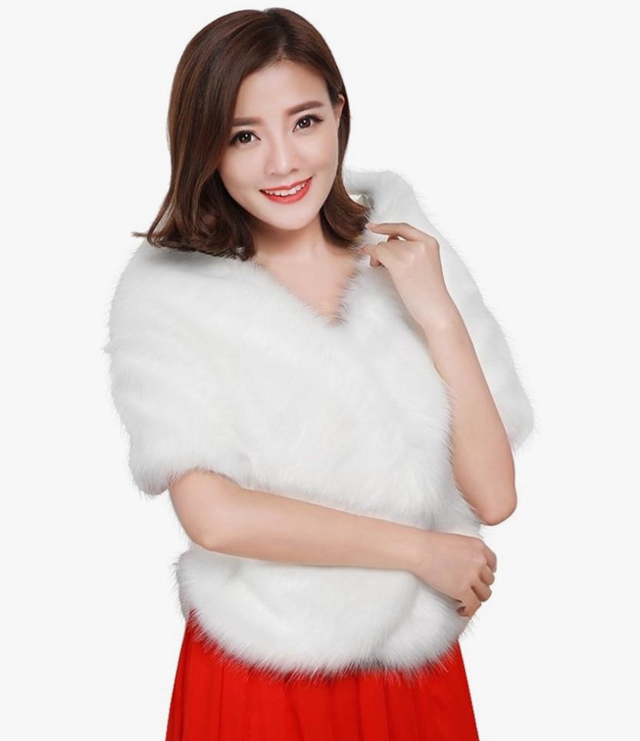 Womens Faux Fur Shawl for Wedding Bridal Faux Fur Shawl Wedding Shawl Wrap Cape Evening Party Wrap Opera Cloak Cape