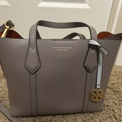 Tory Burch Purse Gray Heron/ Orange 