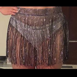 Fringe Rhinestone Skirt 