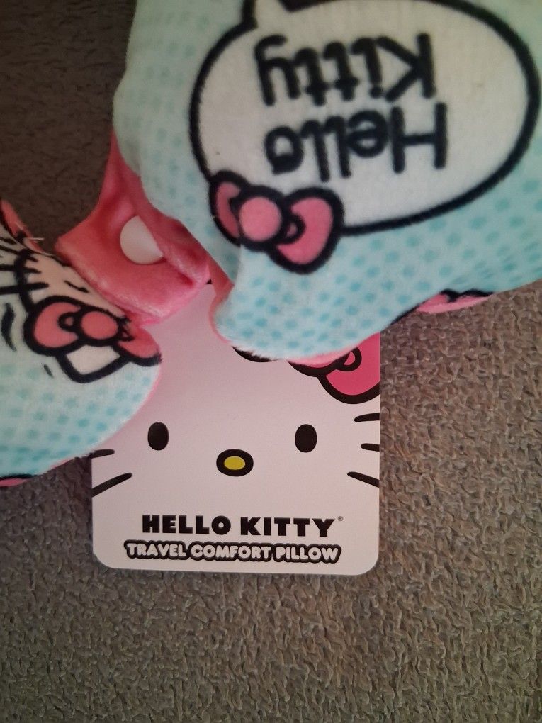 Hello Kitty Plush Blanket with Travel Comfort Pillow And Plush Toy