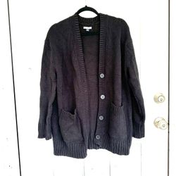 American Eagle V-neck cotton cardigan sweater / black Button Top size small