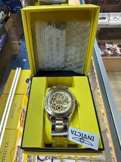 INVICTA OBJET D ART EXCELSIOR AUTOMATIC MEN 43MM WATCH SKELETON DIAL GOLD 69597