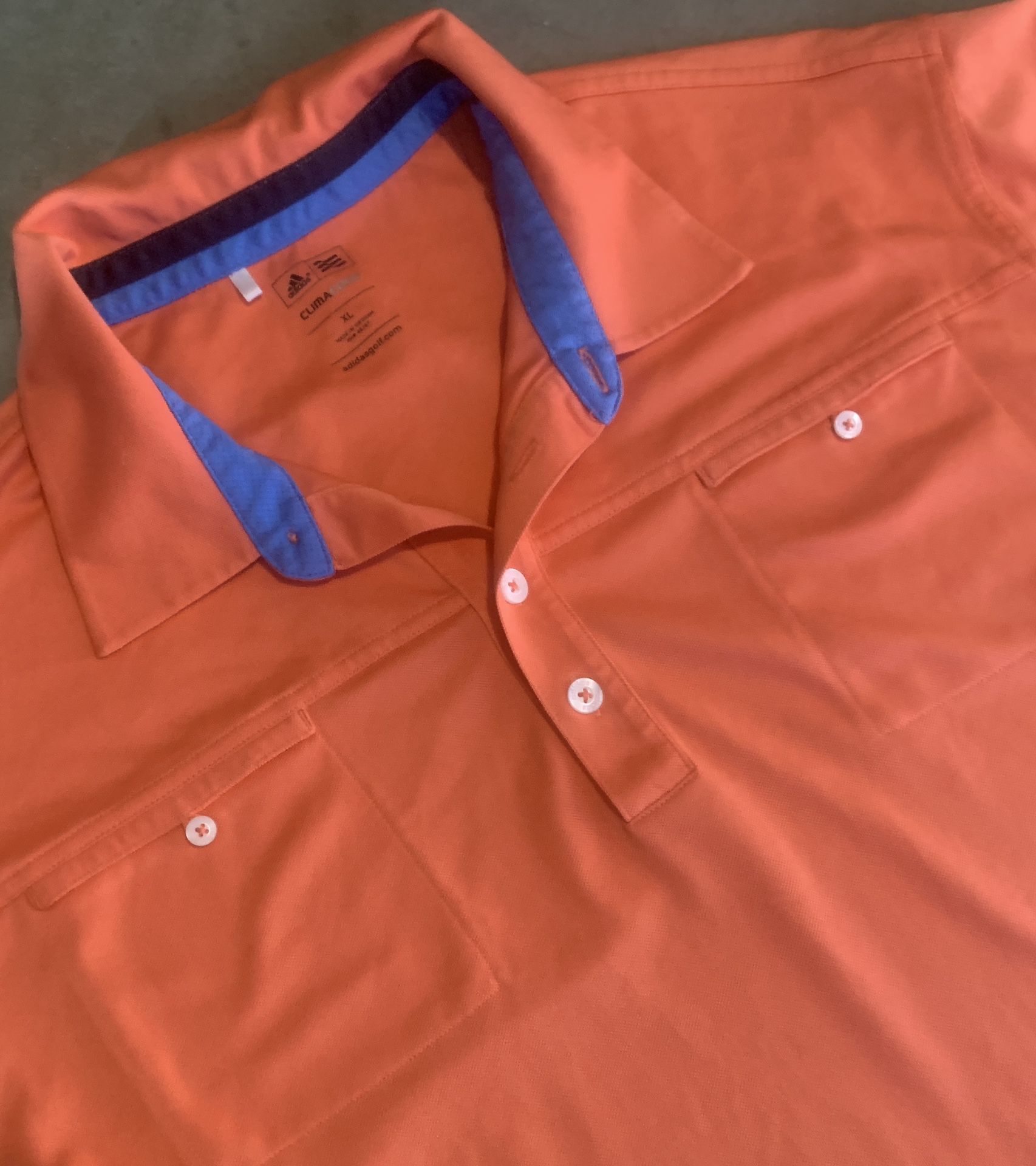 Adidas ClimaCool Orange Men’s Golf Collared Polo Short-Sleeved Shirt Size XL
