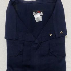new Bulwark Men Navy 58-RG CEB2NV5 Flame Resistant Deluxe Coverall Excel 9oz