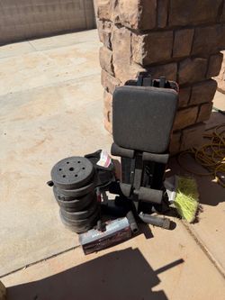 Weight bench and weights