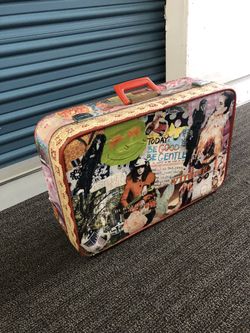 Unique 50s Carry On Small Suitcase Decoupage 90s Fashion Ads Ooak