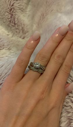 Wedding Ring Set Sterling silver. Size 5. Just Needs It Gone. 