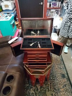 Large Wood Jewelry Chest