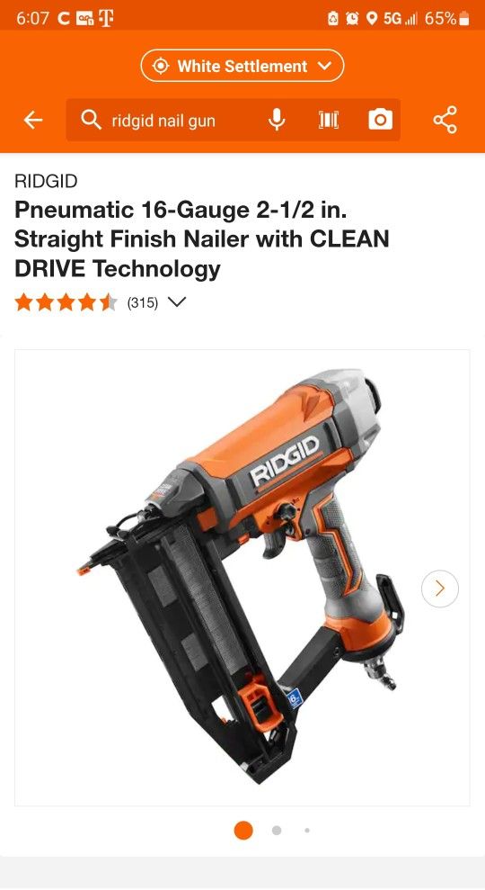 Ridgid Pneumatic Nail Gun