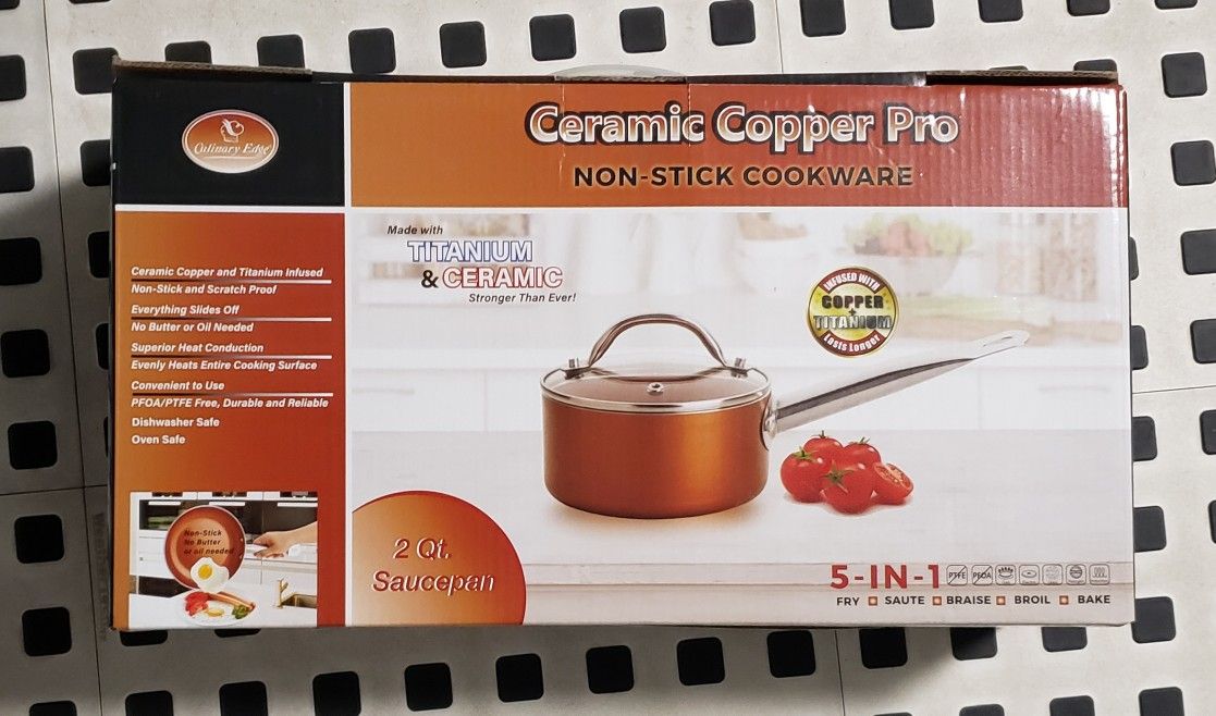 Culinary edge ceramic copper 2Qt sauce pan