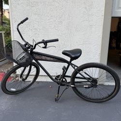 Nirve B1 CB Black Bike Beach Cruiser with removable basket + bell
