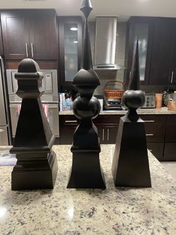 Set of 3 Bronze Decorative Finials