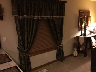 Olive Green 5 pieces Curtains