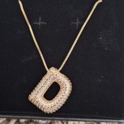Gold Necklace Letter D