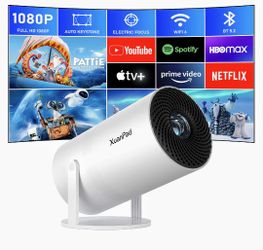 Proyector portátil XuanPad con sistema Android, miniproyector con enfoque eléctrico, WiFi 6 y Bluetooth, corrección vertical automática, FULL HD 1080P