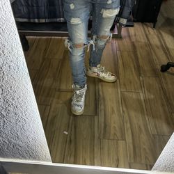 MNML DESTRESSED DENIM JEANS 28