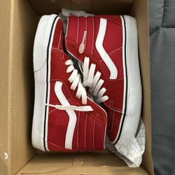 Racing Red/white High Top Vans Size 6 Women