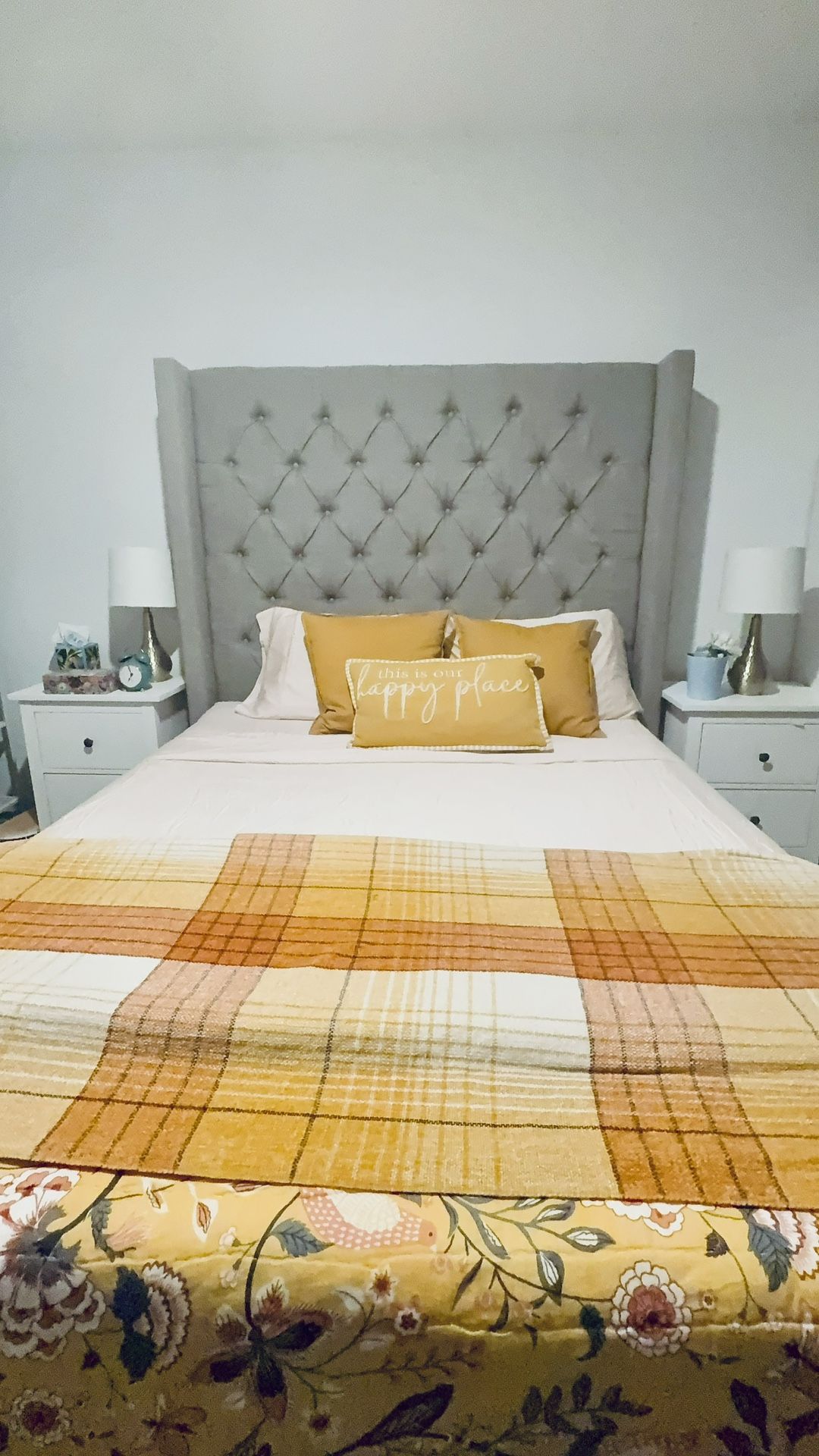 Macy Macy’s Bed With Purple Mattress And Bed Stands For Sale 