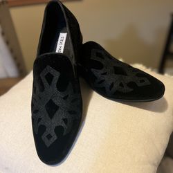 Steve Madden Black Velvet Men Shoes
