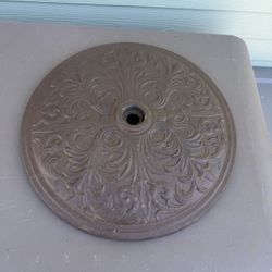 Heavy Cast Iron Patio Umbrella Base 22” Decorative Stand Plate