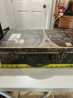 Punch Studio Paris Eiffel Tower Decorative Suitcase Storage Keepsake Box Vintage Style