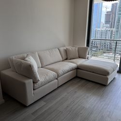 New Beige Sofa Cloud Couch Sectional