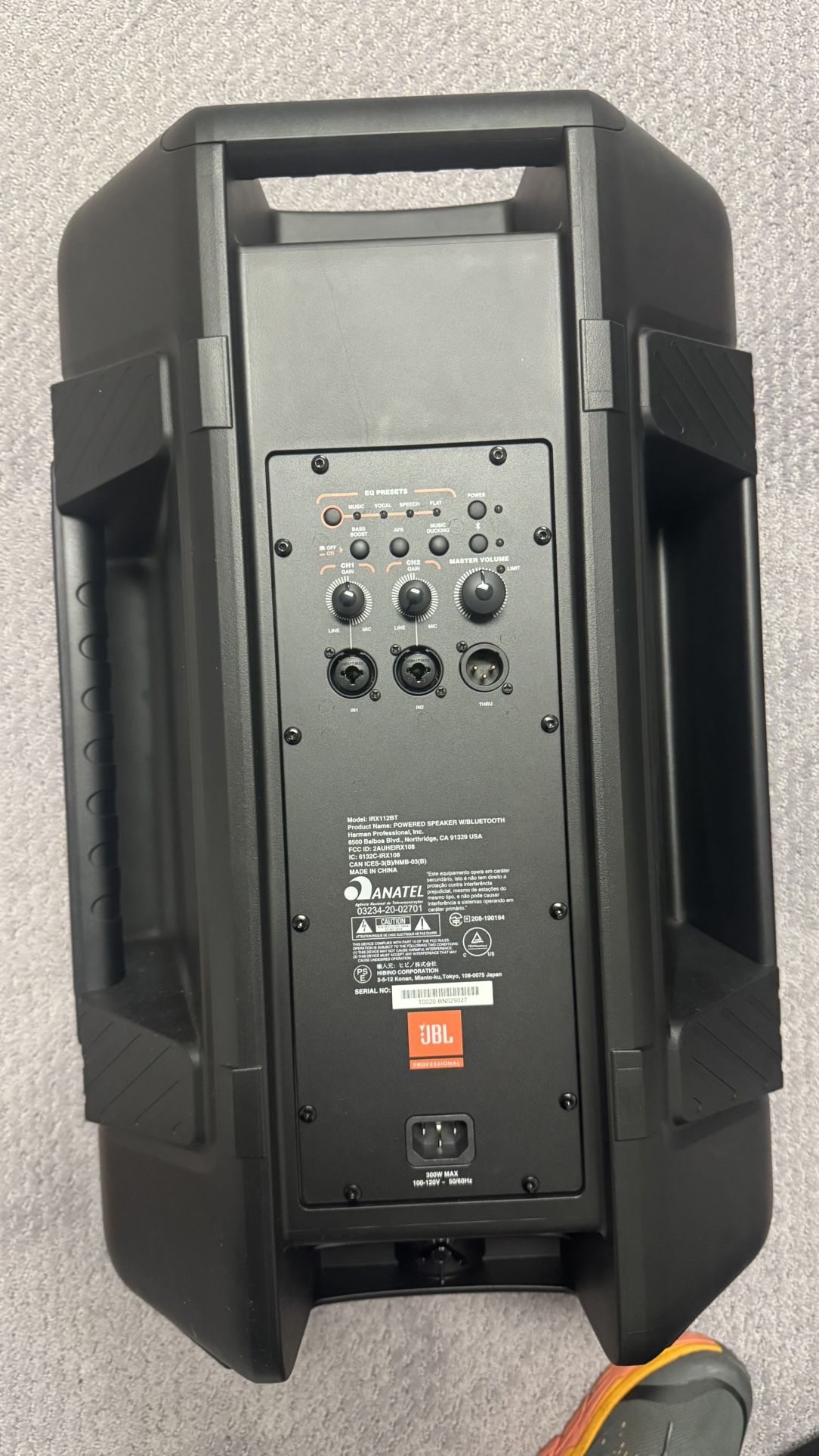 JBL Powered Speaker W/ Bluetooth IRX 112BT