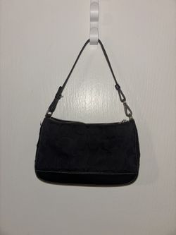 Vintage Y2K Coach Black Signature Mini Demi Hampton Shoulder Bag