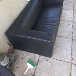 PAIR of leather sofas .6 feet long
