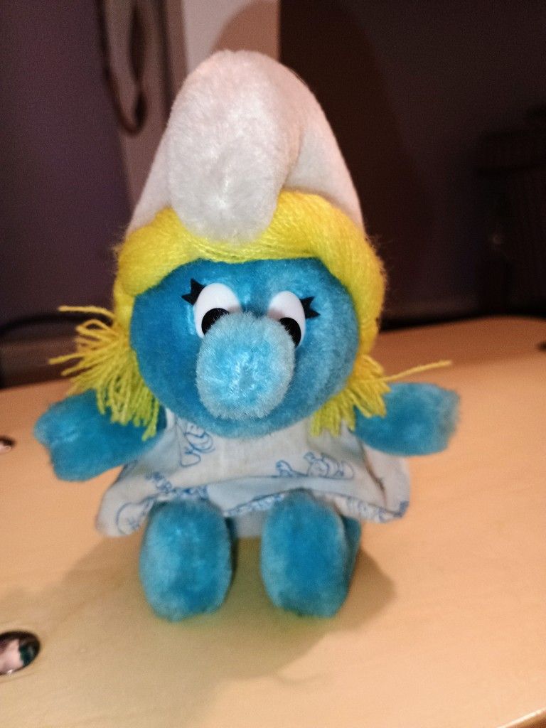 Vintage Smurfette About 4" Tall Plushie