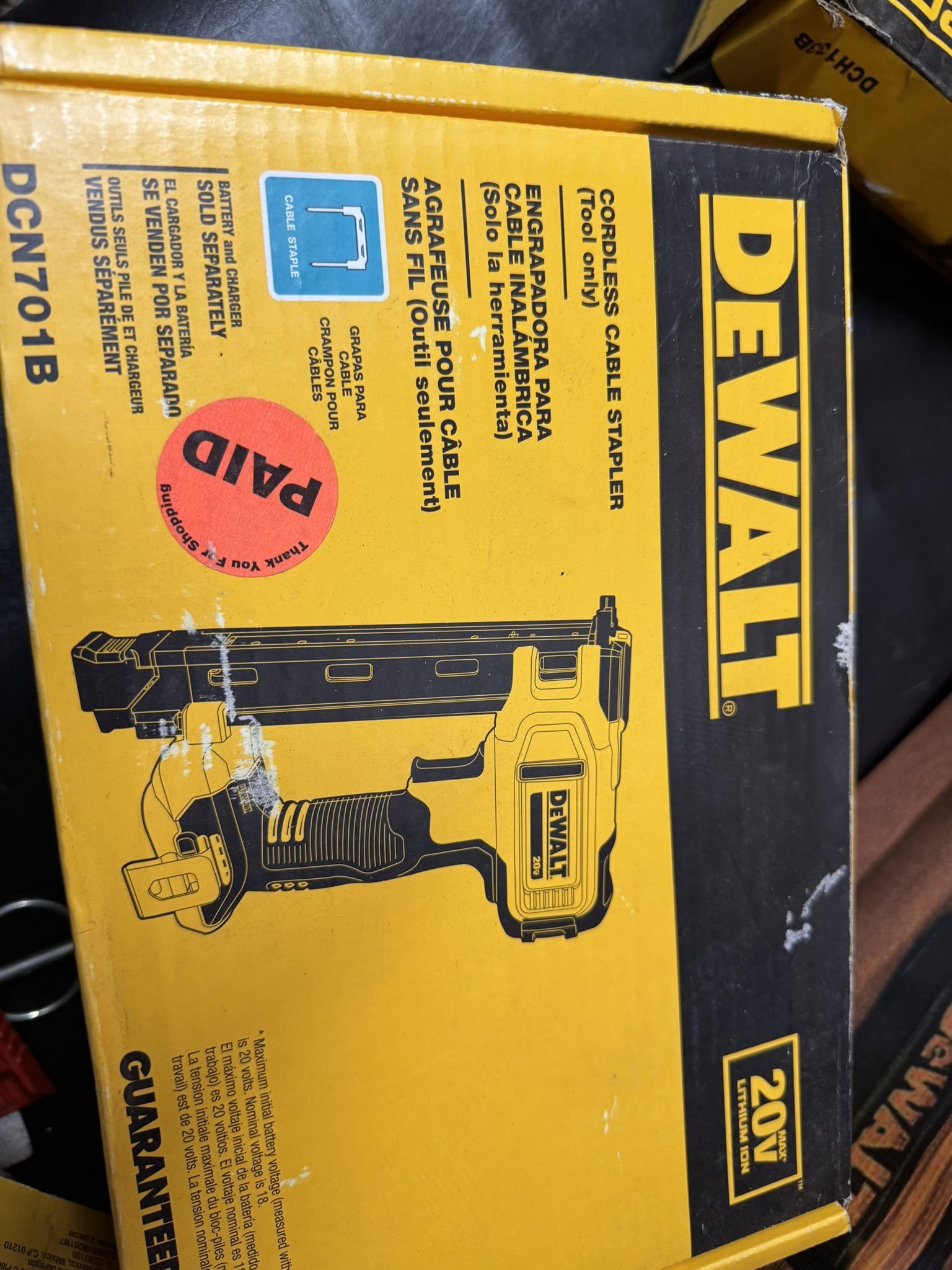 Dewalt Cable Stapler 20v