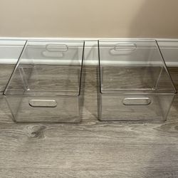 The Home Edit by iDesign Clear All-Purpose Deep Stackable Bin Cosmetic Bathroom Closet Pantry Kitchen or Office Organizer Storage