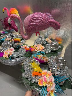 Flamingo/Disco Ball Centerpiece