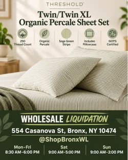 Threshold Twin/Twin XL Organic Percale Sheet Set