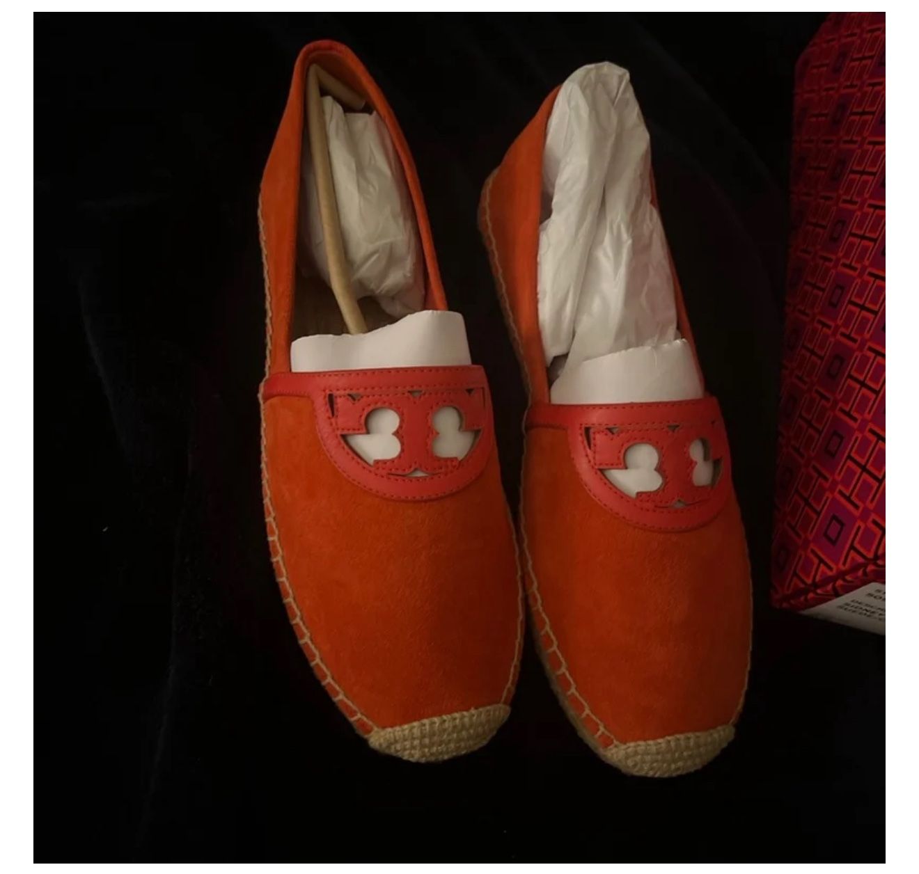 NWT/B Tory Burch Espadrilles Women Sidney Leather Slip On Sz 10 Summer Shoes