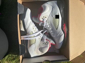 Air Jordan 5 White Red Sneakers