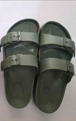 Olive Green Shade & Shore Slip On Sandals Size 6