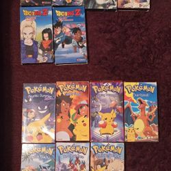 VHS Tapes Lot - Pokemon And Dragon Ball Z